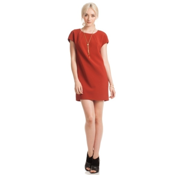 Trina Turk Jenisa Cap-Sleeve Crepe Shift Dress - Picture 1 of 2